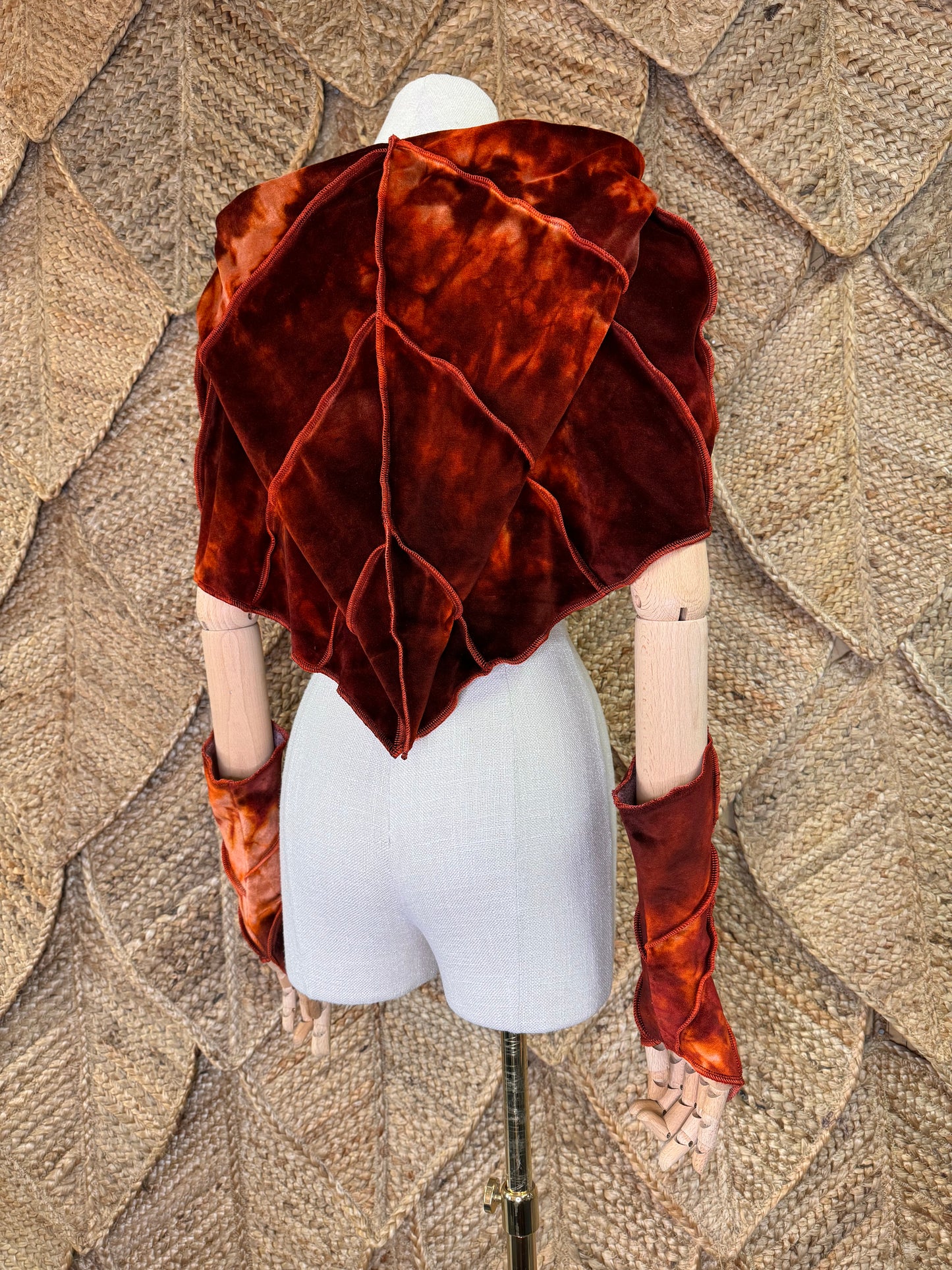 Fall Fire Leafae Poncho Set
