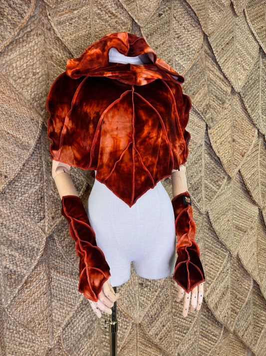 Fall Fire Leafae Poncho Set