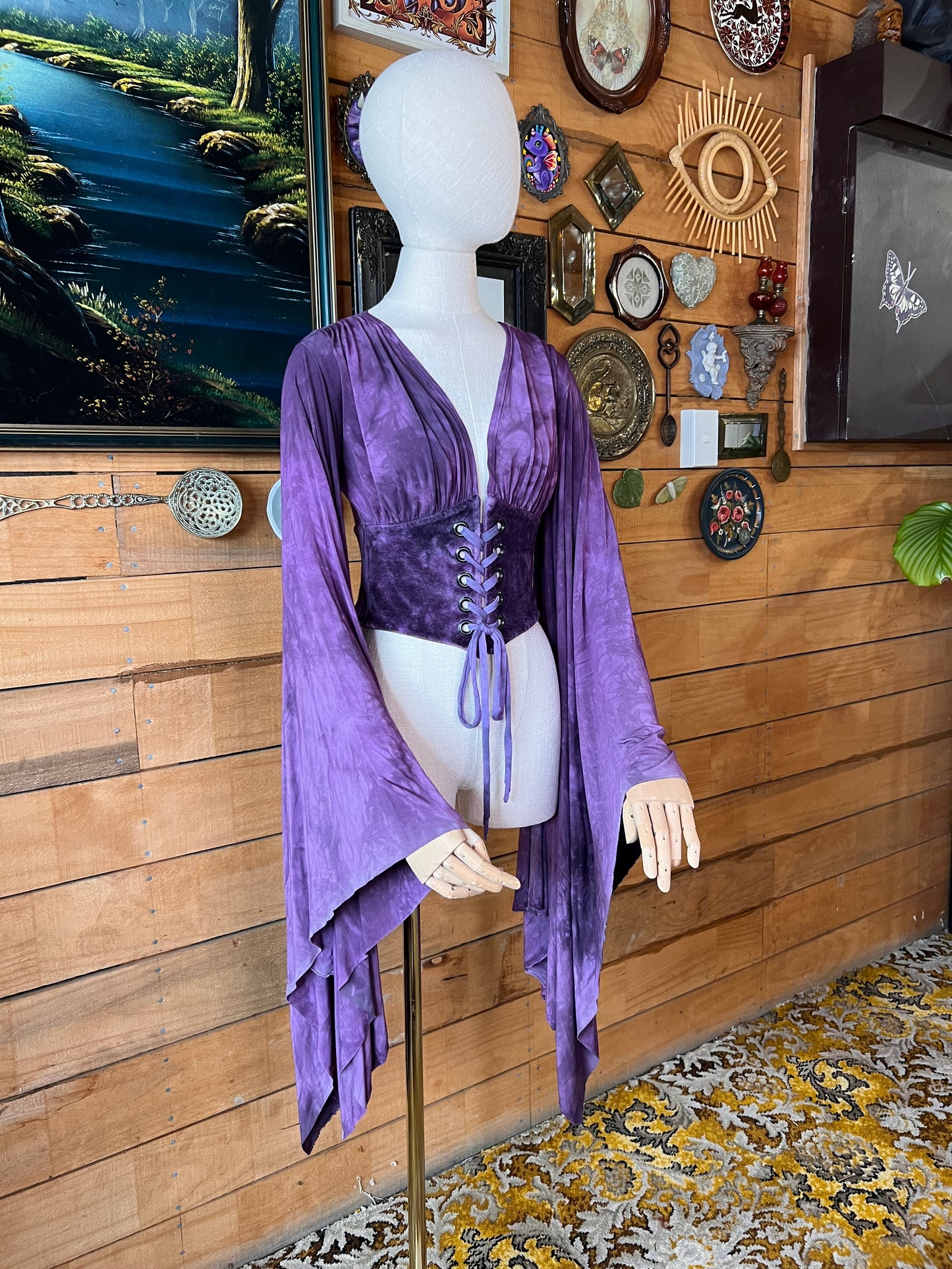 Magic Myst Kāhu LaceUp Top