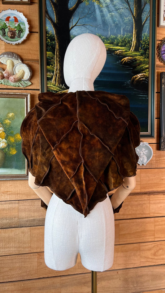 Ancient Rust Leafae Poncho Set